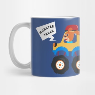 illustration of monster truck with cartoon style Mug